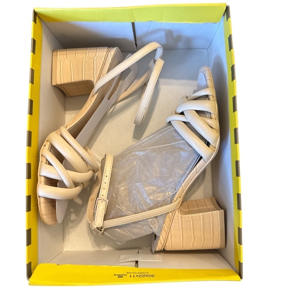 Circus by Sam Edelman Womens Onna Ivory Faux Leather Block Heel New - Picture 7 of 8
